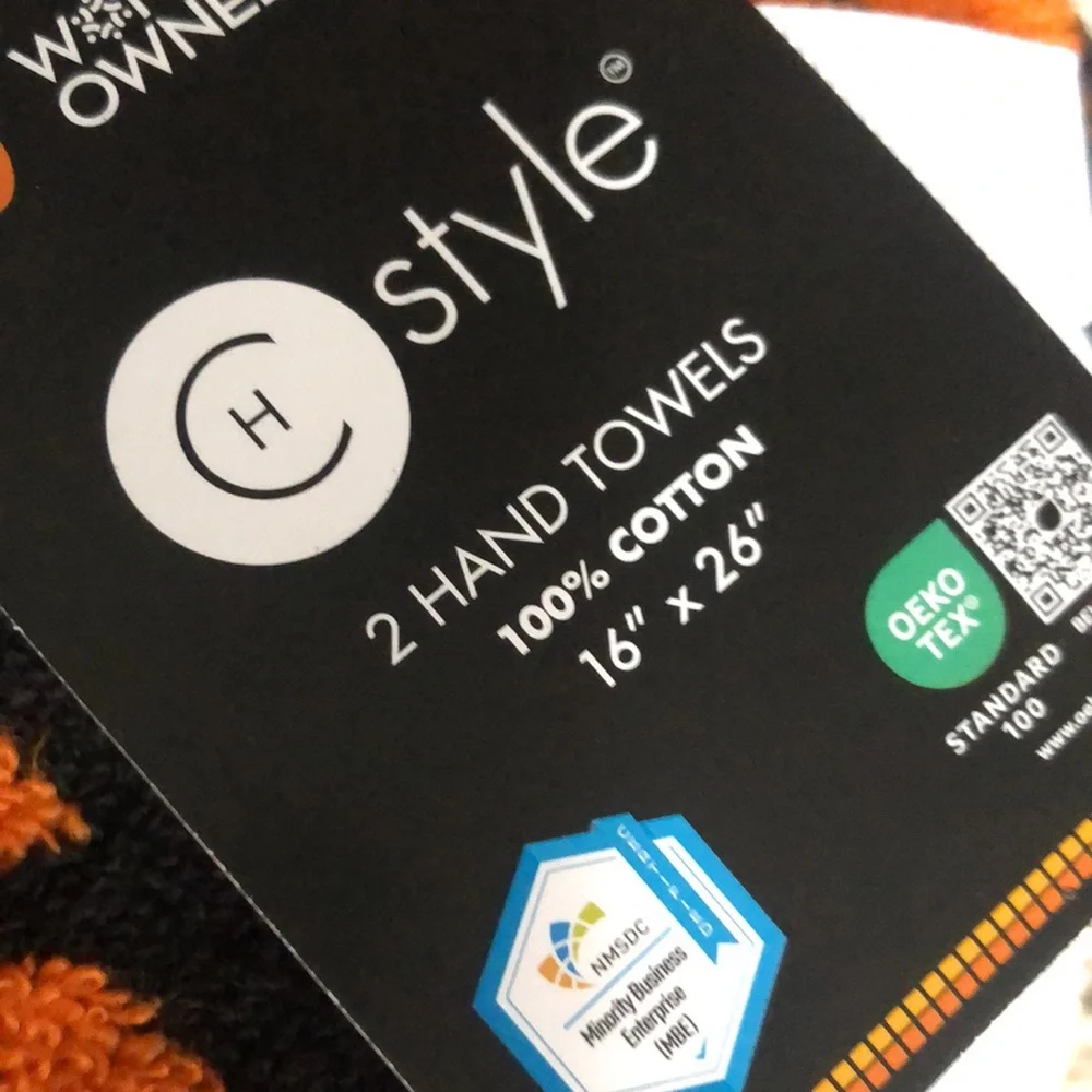CH Style Halloween Hand Towels - Orange & Black